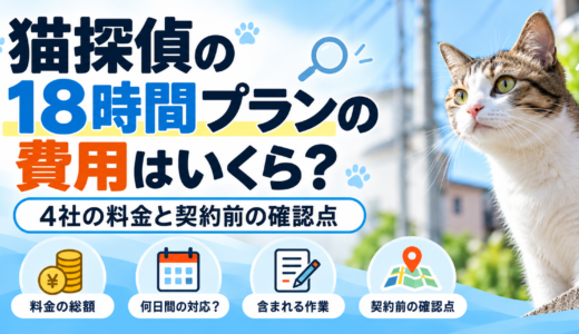 猫探偵の18時間プランの費用・料金は？3社の料金と契約前の確認点